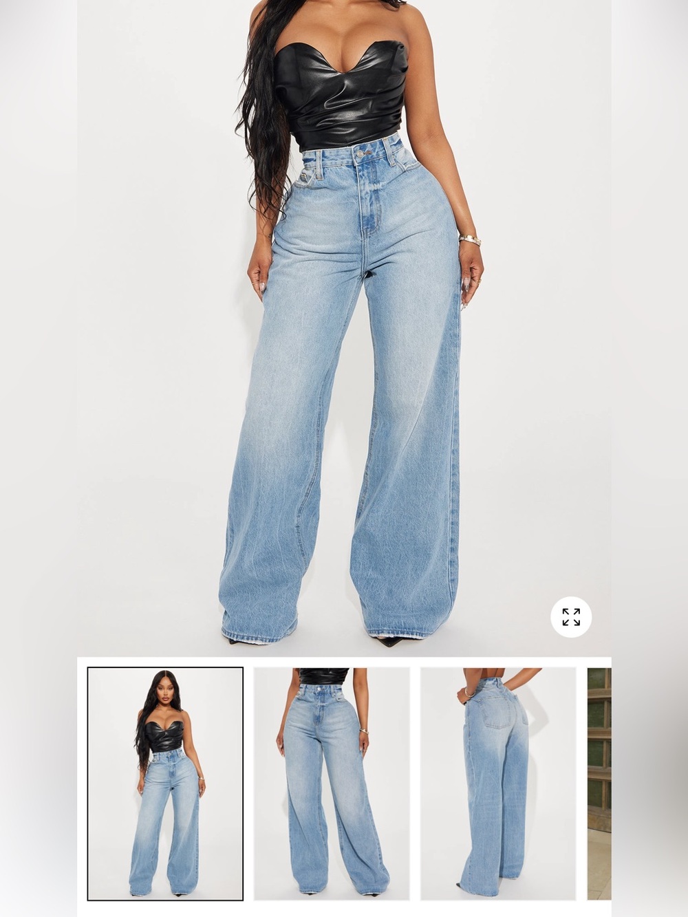 FASHION NOVA BAGGY JEANS MÉDIUM WASH SIZE 9